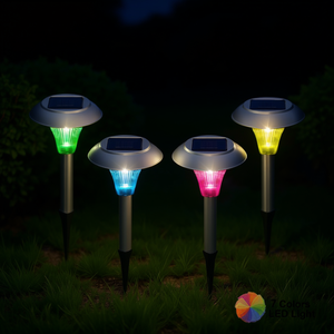 <b>Solar</b> Garden Lights LED 7 Colors IP65 Outdoor Stainless Steel ABS Body With <b>Solar</b> <b>Panel</b> For Garden Decoration - Product Image 2