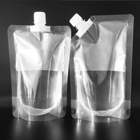 Poche Souple Debout en Plastique Personnalisée et Transparente pour Boissons, Alimentaire, Réutilisable, avec Bec Verseur