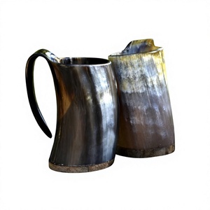 แก้วน้ำเขาควายทำมือสไตล์เรียบง่าย  ขนาดใหญ่  รักษาสิ่งแวดล้อม พร้อมหูจับ - Product Image 1
