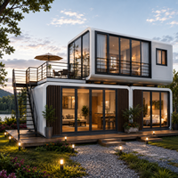 Magnifique maison préfabriquée modulaire de 20, 30 ou 40 pieds, luxueuse et complète, type cabane conteneur, avec 1 salle de bain et 1 chambre.
