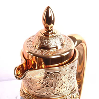 Juego de 2 Termos con Diseño Árabe de 0.7+1.1L, Juego de Teteras de Lujo para el Hogar, Termo Chapado en Oro, Juego de Tazas de Té