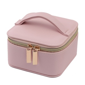 Customized Logo Luxury Handheld PU Leather Travel Ring Jewelry Container <b>Earring</b> Necklace <b>Gift</b> Wrap Storage Bag - Product Image 1
