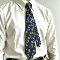 Cravate en polyester à motif floral imprimé pour homme, idéale pour le bureau, les occasions décontractées, les mariages et les fêtes, 1 pièce