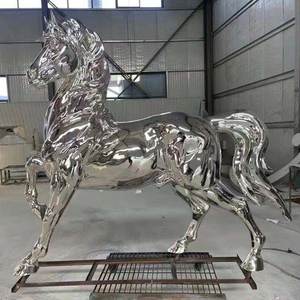 Bahçe dekoratif özel yaşam boyutu Metal atlar heykeli ayna cilalı paslanmaz çelik at heykel - Product Image 2