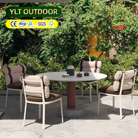 Ensemble de meubles de jardin moderne et personnalisé, table et chaises en aluminium imperméables pour l'extérieur