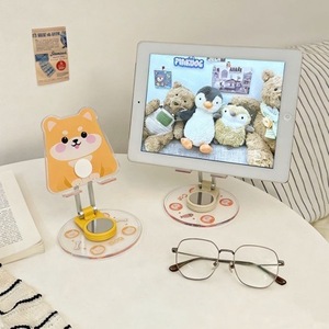 Lindo Soporte Plegable Giratorio de Acrílico para Teléfono con Diseño de Mascota, para Uso en Escritorio y Juegos, Compatible con Apple iPhone - Product Image 2