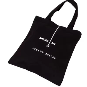 Bolsa de Algodón Minh Ha de 12 oz, Color Negro, Blanco y Natural, Bolsa de Lona con Cierre Inferior, Diseño Plegable Elegante, Regalo Promocional de Marca - Product Image 3