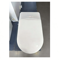 WC intelligent monobloc à réservoir encastré, design allongé, pour applications hôtelières, avec siphon en S, chauffage et télécommande