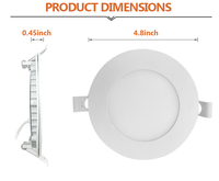 5CCT commutable 4 pouces 9w rond en aluminium encastré mince Led panneau lumineux