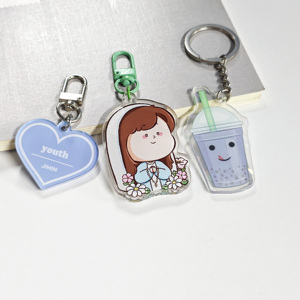 Customizable Double-Sided Printed <b>Rainbow</b> Keychain UV Printing Cartoon Style Acrylic Charm Customized Plastic Keychain Design - Product Image 1