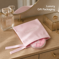 Pochette de rangement haut de gamme en suède rose avec cordon de serrage pour accessoires capillaires, sac cadeau en velours soyeux pour bijoux avec logo