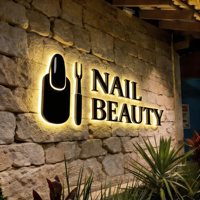 Enseigne de salon de beauté personnalisée, enseigne rétroéclairée par LED, enseigne murale extérieure personnalisée, logo d'entreprise 3D, enseigne en métal acrylique LED pour la décoration de boutique