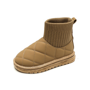 Bottes d'hiver pour enfants de haute qualité chaussures en peluche en cuir bottes antidérapantes pour enfants botte de neige unisexe - Product Image 6