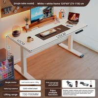 Bureau intelligent électrique réglable en hauteur et entièrement adaptable pour la maison, la chambre, le gaming et le bureau – Style vintage, poste de travail ajustable