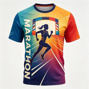 เสื้อยืดกีฬาผู้ชายแบบแห้งเร็วสำหรับวิ่งออกกำลังกาย ผลิตตามสั่งพร้อมโลโก้พิมพ์ดิจิทัล เหมาะสำหรับทีมมาราธอน กิจกรรมส่งเสริมการขาย และงานกีฬาต่างๆ ทำจากโพลีเอสเตอร์ - Product Image 1