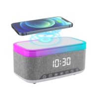 Pengisi Daya Nirkabel Cepat Multifungsi 15W Profesional Plastik Lampu Malam RGB Jam Alarm Digital Portabel untuk Pengisian Daya