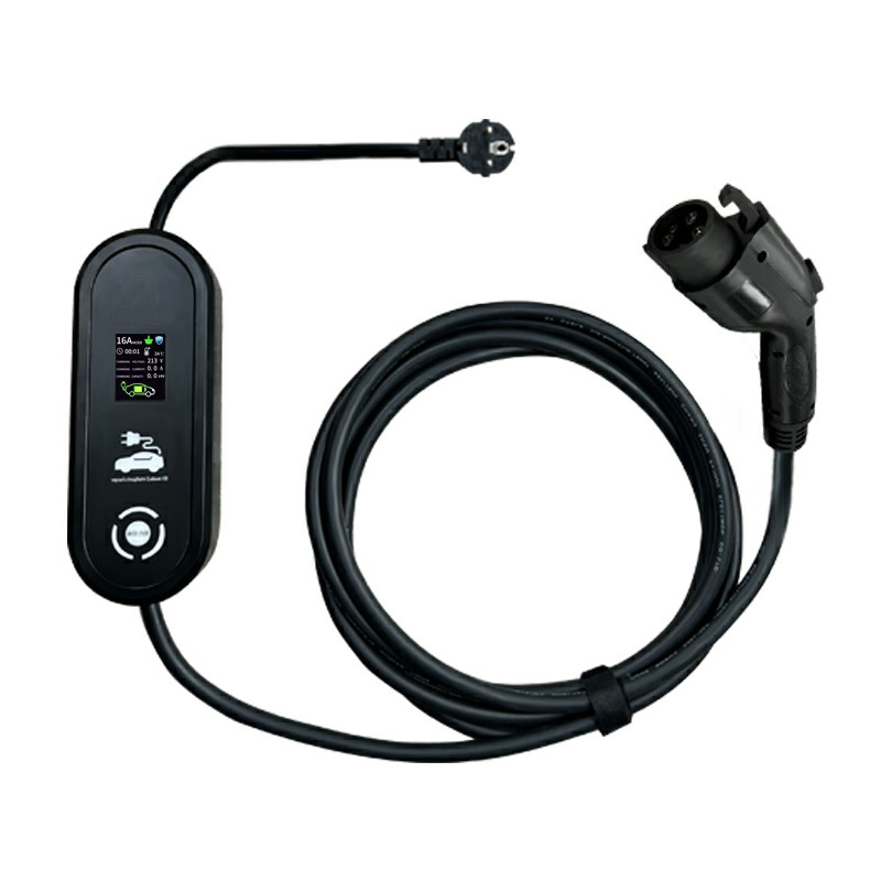 Carregador de veículo elétrico Model E Type B Protection Ev Charger 16a 1 fase 3.5kw com plugue
