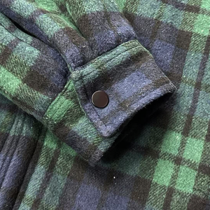 Người đàn ông của kẻ sọc Áo khoác ấm lông cừu mềm lót flannel Sherpa Nút xuống áo sơ mi áo khoác - Product Image 3