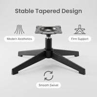 Base de chaise pivotante à 360° en métal noir mat moderne à quatre pieds, pièces de rechange pour chaise de salle à manger