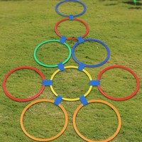 Set Permainan Cincin Hopscotch Anak-Anak, Warna-Warni, Latihan Kelincahan, Integrasi Sensorik Anak, Olahraga Luar Ruangan, Taman, Halaman, Latihan