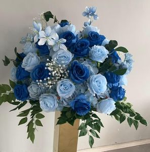 Venta al por mayor de rosas rojas combinadas con hojas verdes Bola de flores finas Bola de flores artificiales 50cm Bola de flores para decoración de boda - Product Image 5