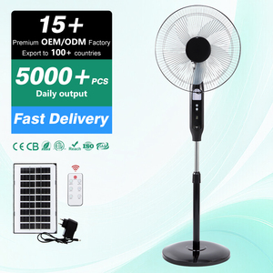 Younuo CE Certified Solar Fans-White PP Material 15W USB <b>Rechargeable</b> 16-Inch Portable Solar Fan With <b>LED</b> <b>Light</b> for Camping YNCM - Product Image 5