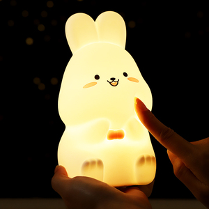 Creative Girls dormitorio comodino Nursery Lamp Rabbit Bunny Lamp Light Up Silicone Animal Night Light - Product Image 5