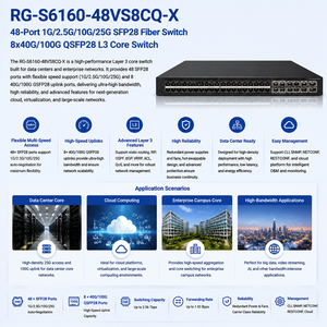 RG-S6160-48VS8CQ-X สวิตช์ SFP28ไฟเบอร์48-Port 1G 2.5g 10g 25g 8X40g 100G สวิตช์แกน L3 QSFP28 - Product Image 2