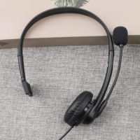 Headset telinga tunggal dengan mikrofon, Headphone telepon berkabel Tipe C pembatalan kebisingan untuk pusat panggilan konferensi Komunikasi Bisnis