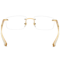 Lunettes Borregls en corne de buffle pour hommes, de marque, sans monture, carrées, avec diamants, lunettes optiques sans cadre pour femmes 0022
