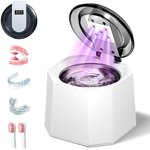 Nettoyeur ultrasonique professionnel électrique 220 ml 48 kHz pour prothèses dentaires et gouttières, avec 5 lumières UV - Product Image 1