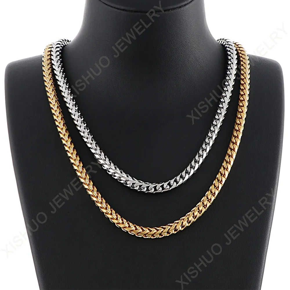 Fine Jewelry Stainless Steel 18K Gold Vacuum Plating Bracelet Necklace Keel Chain Jewelry set
