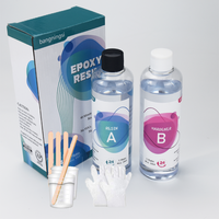 Bangningsi - Résine Époxy Bi-Composant Cristal Clair Resina Epoxica – Spécial Arts & Métiers, Bijoux, Gobelets, Bricolage – Kit Classique 16 oz