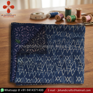 Wholesale Indian Indigo Cotton Handmade Vintage Old Kantha <b>Throw</b> - Product Image 2