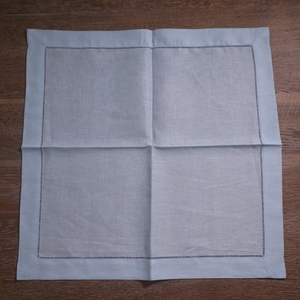 Serviettes <span class=keywords><strong>de</strong></span> <span class=keywords><strong>table</strong></span> en lin <span class=keywords><strong>bleu</strong></span> <span class=keywords><strong>ciel</strong></span> N142-20 imprimables et brodables pour mariage et Noël, 20 x 20 pouces, ourlet en échelle - Product Image 3