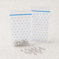 Sacs mini-zippés en LDPE transparents imprimés flocons de neige, refermables, pour étiquettes suspendues d'ornements de Noël, cadeaux de fêtes, vente au détail