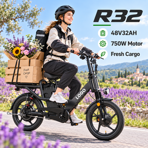 จักรยานบรรทุกไฟฟ้า R32 48V 32AH มอเตอร์ 750W ระยะทาง 128 กม. จักรยานไฮบริดไฟฟ้าพร้อมระบบล็อคกุญแจ - Product Image 1