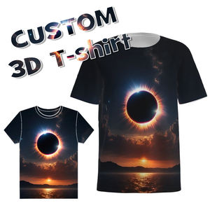 Camiseta Eclipse 2024 al por Mayor para Hombre, Personalizada con Logotipo 3D, Impresión a Todo Color, Talla Grande, Tejido Transpirable, Estilo Casual Urbano, 100% - Product Image 1