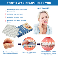 Cire orthodontique OEM Mint, qualité alimentaire, pour appareils dentaires, soulagement, 60 pièces, pack professionnel