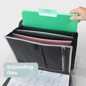 Échantillon gratuit Classeur à fermeture éclair BSCI à anneaux ronds de 2 pouces avec poignée durable, classeur scolaire à poches multiples, classeur à fermeture éclair - Product Image 2