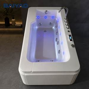 Bañera de hidromasaje inteligente Popular con rodapié, bañera de baño pequeña, bañera de masaje de baño acrílica cuadrada para interiores - Product Image 5