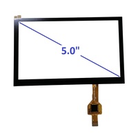 Panel Táctil Capacitivo Multitáctil de 10 Puntos, Impermeable, con Interfaz USB, Personalizado, de 5 Pulgadas, Fabricación Directa ODM OEM, MOQ Pequeño