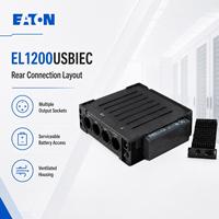 Eaton EL1200USIEC Onduleur en ligne 1200VA/750W avec batterie intégrée 12V7AH Monophasé Entrée 220V pour usage domestique et informatique Écran LCD