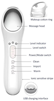 Appareil de soin galvanique portatif rechargeable pour le visage, 3 vitesses, 3 modes, pour l'application de crème, le nettoyage et le chauffage, arrêt automatique