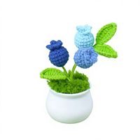 Vente en gros de jolies plantes en pot en coton crocheté à la main, représentant des animaux de dessin animé, pour la fête des mères, la fête des pères, Halloween, Pâques, table/voiture