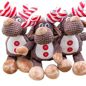 Großhandel Langlebiges Umweltfreundliches Unzerstörbares Quietschendes Interaktives Weihnachts-Kauspielzeug aus Plüsch für Hunde - Product Image 1
