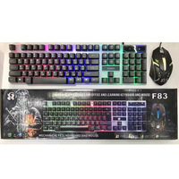 Ensemble clavier et souris de jeu étanche russe, arabe, espagnol avec rétroéclairage mixte pour ordinateur portable