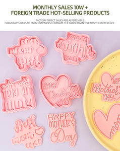 Fête des mères série 3D dessin animé j'aime <span class=keywords><strong>maman</strong></span> <span class=keywords><strong>Biscuit</strong></span> moule en plastique bricolage argile Animation imprimé emporte-pièces pour produits <span class=keywords><strong>de</strong></span> boulangerie - Product Image 2