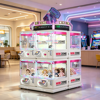 Kising Machine à griffes empilable pour 8 joueurs, personnalisable, avec figurines de boîte mystère, pour équipement de divertissement commercial, en métal et plastique