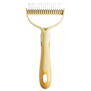 Peine desenredante de doble cara para mascotas, herramienta multifuncional de acero inoxidable para eliminación de pelo de perro - Product Image 3